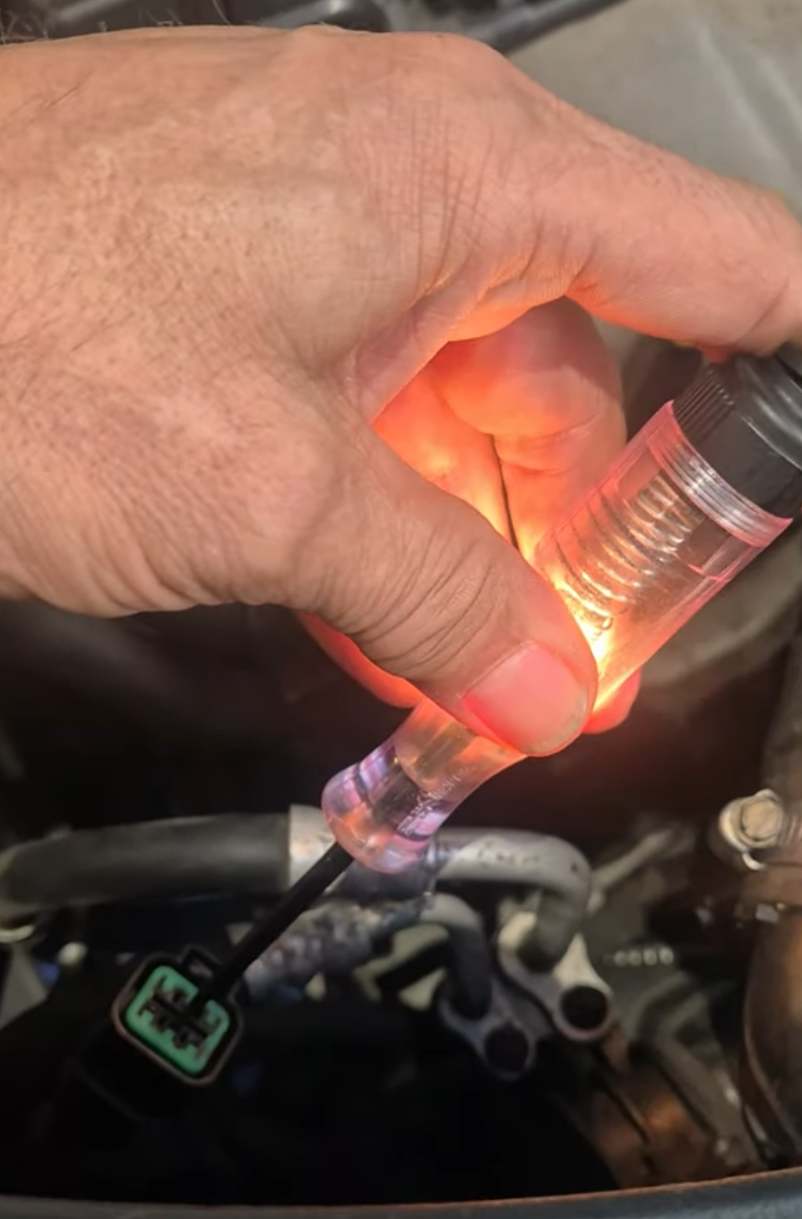 Automotive test light in use